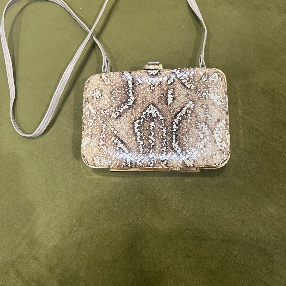 Genuine Python And Brass Shoulder Bag - image 4